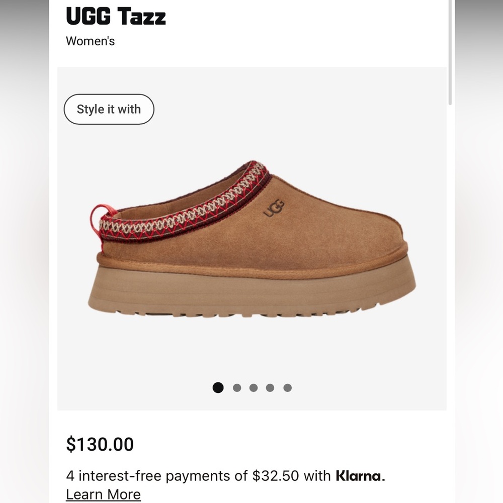 UGG TAZZ slippers - brown , size 8 women’s, brand new with box